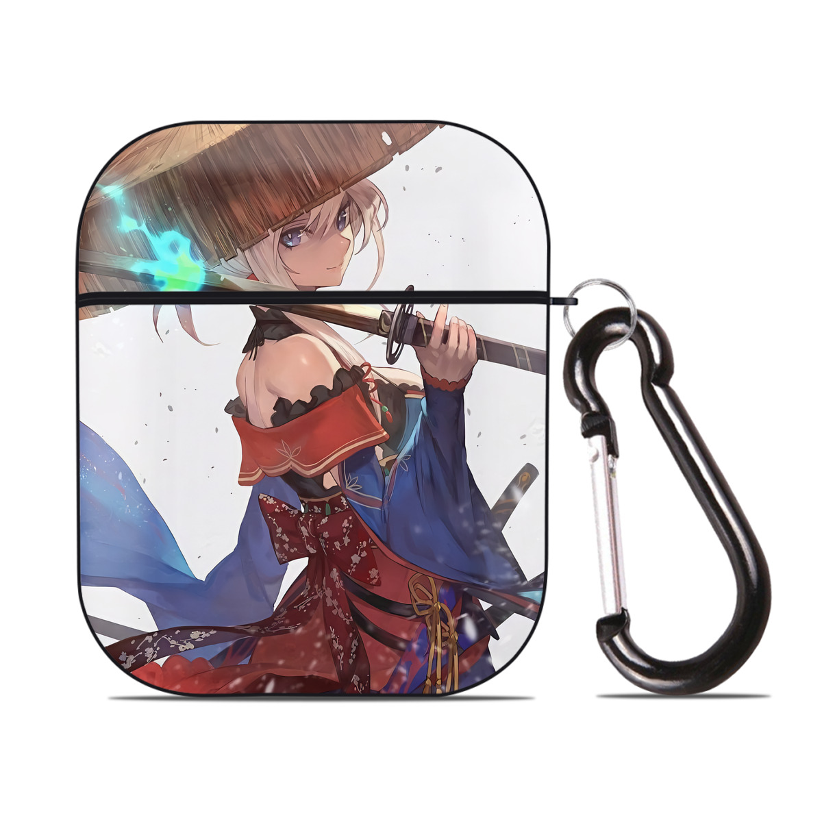 （画像用） 刀剣乱舞 Touken Ranbu AirPods 第2世代保護ケース ハードシェル ブラック 耐衝撃・防指紋・カラビナ付き