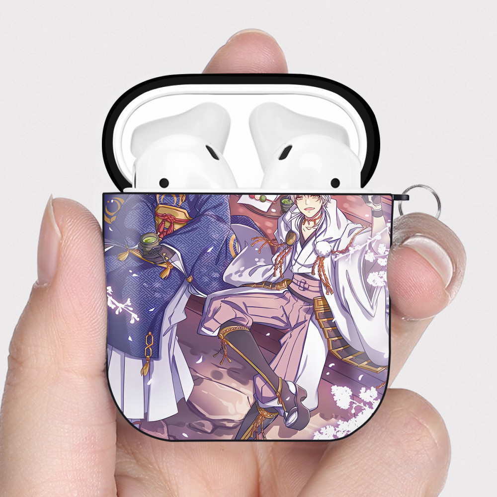 （画像用） 刀剣乱舞 Touken Ranbu AirPods 第2世代保護ケース ハードシェル ブラック 耐衝撃・防指紋・カラビナ付き