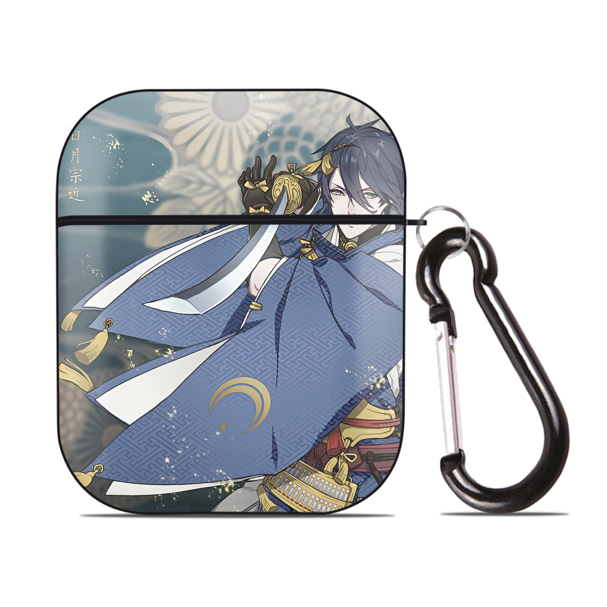（画像用） 刀剣乱舞 Touken Ranbu AirPods 第2世代保護ケース ハードシェル ブラック 耐衝撃・防指紋・カラビナ付き