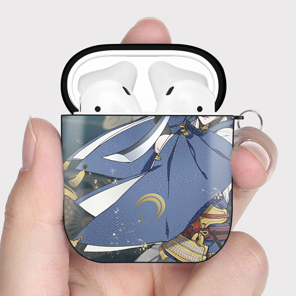 （画像用） 刀剣乱舞 Touken Ranbu AirPods 第2世代保護ケース ハードシェル ブラック 耐衝撃・防指紋・カラビナ付き