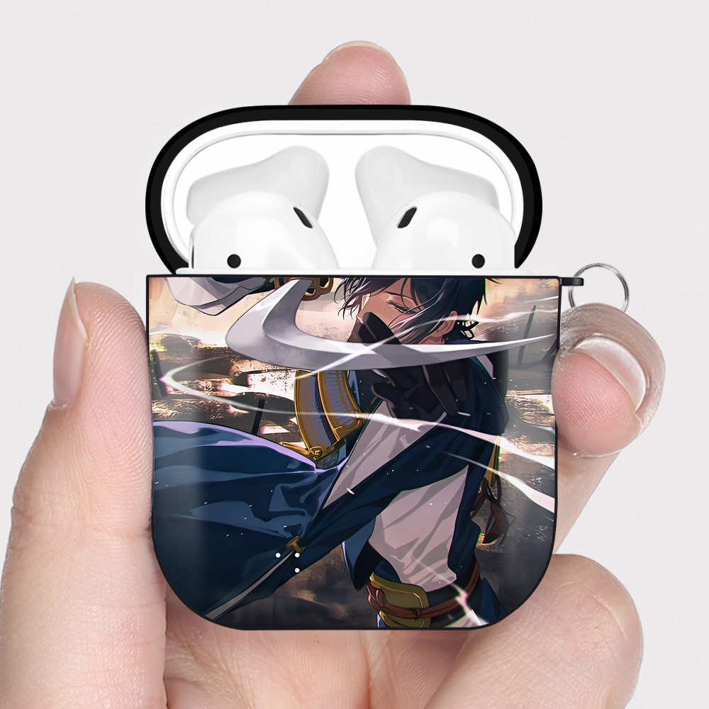 （画像用） 刀剣乱舞 Touken Ranbu AirPods 第2世代保護ケース ハードシェル ブラック 耐衝撃・防指紋・カラビナ付き