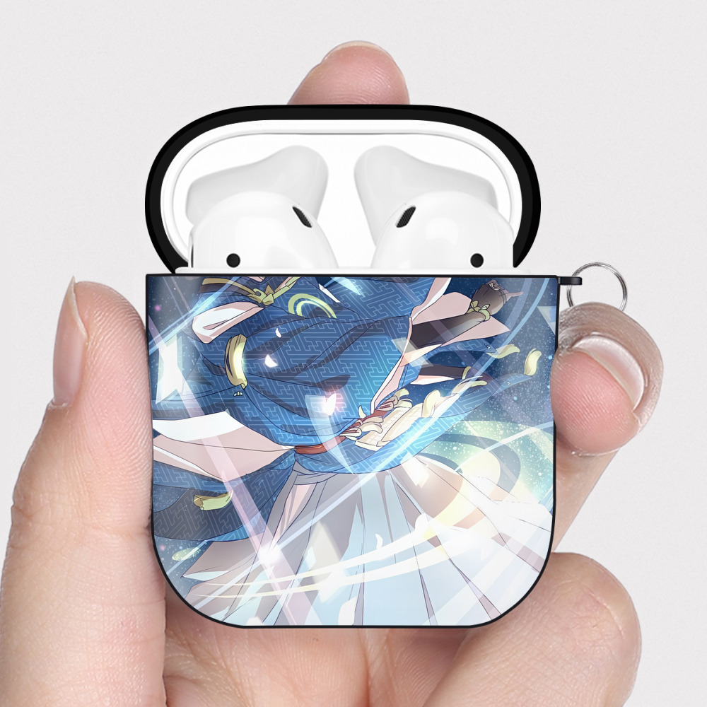 （画像用） 刀剣乱舞 Touken Ranbu AirPods 第2世代保護ケース ハードシェル ブラック 耐衝撃・防指紋・カラビナ付き