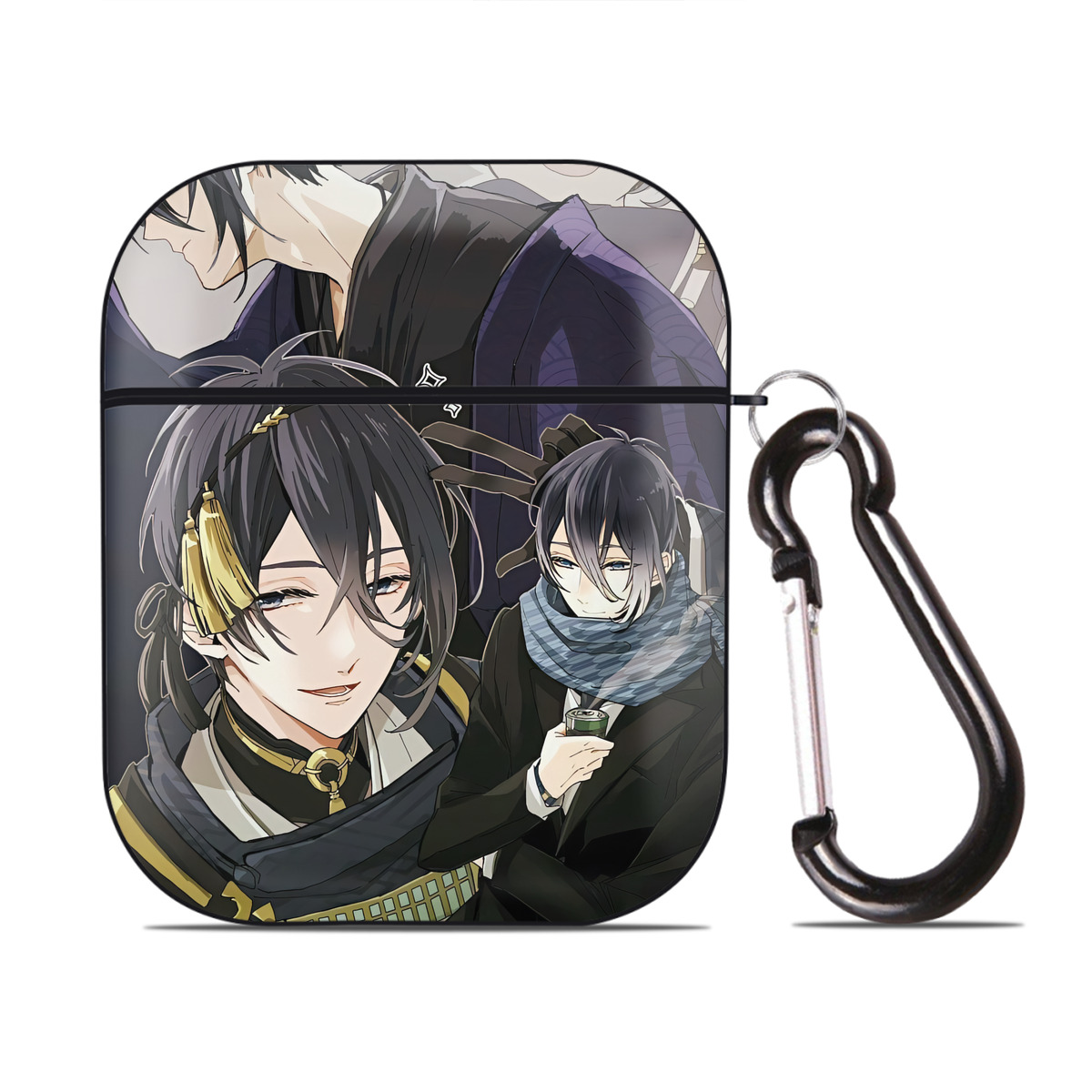 （画像用） 刀剣乱舞 Touken Ranbu AirPods 第2世代保護ケース ハードシェル ブラック 耐衝撃・防指紋・カラビナ付き
