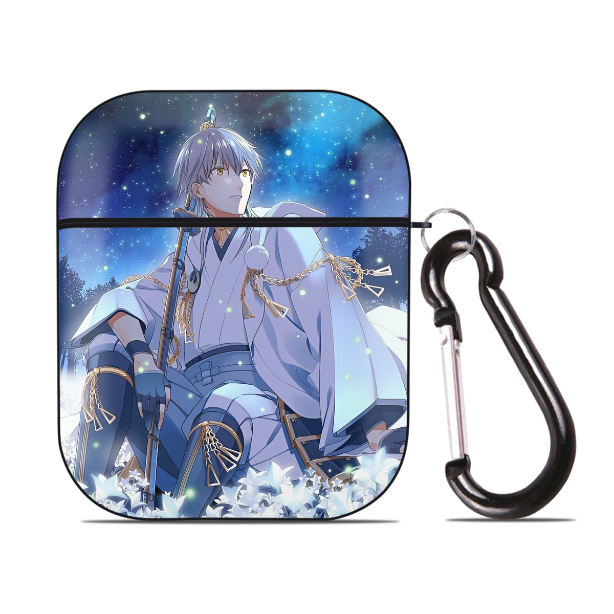 （画像用） 刀剣乱舞 Touken Ranbu AirPods 第2世代保護ケース ハードシェル ブラック 耐衝撃・防指紋・カラビナ付き