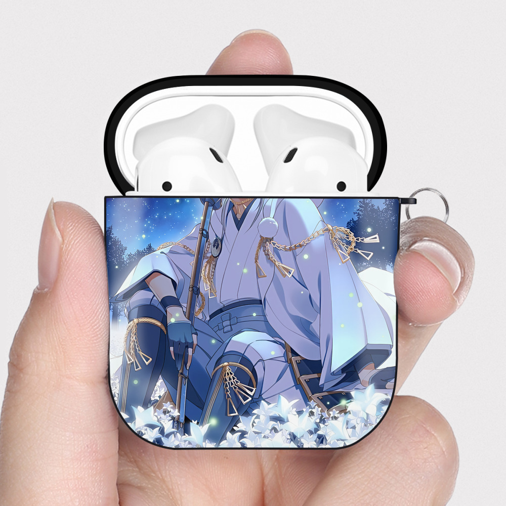 （画像用） 刀剣乱舞 Touken Ranbu AirPods 第2世代保護ケース ハードシェル ブラック 耐衝撃・防指紋・カラビナ付き