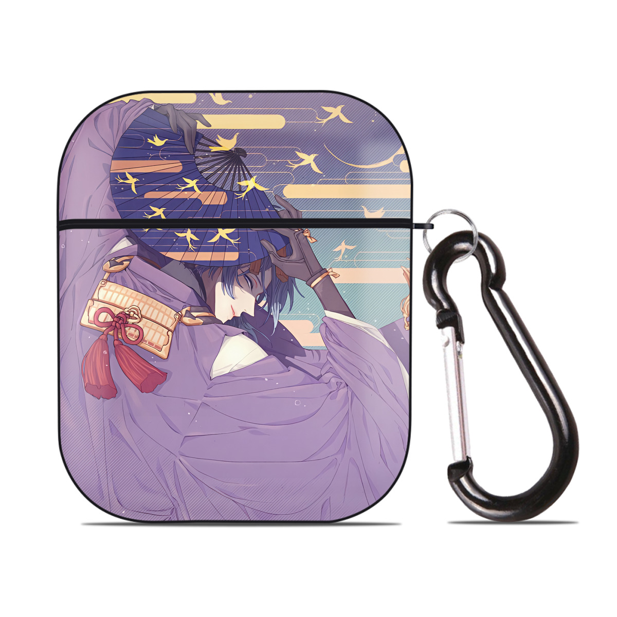（画像用） 刀剣乱舞 Touken Ranbu AirPods 第2世代保護ケース ハードシェル ブラック 耐衝撃・防指紋・カラビナ付き