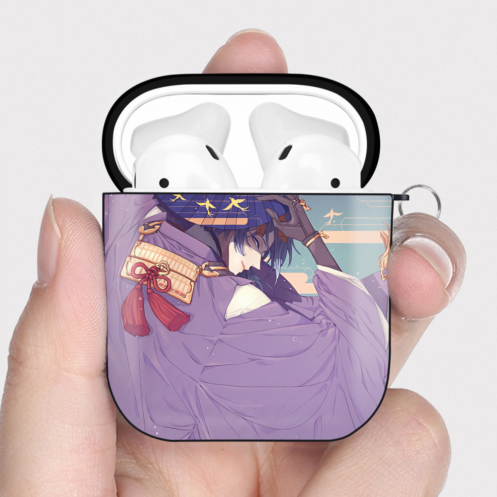 （画像用） 刀剣乱舞 Touken Ranbu AirPods 第2世代保護ケース ハードシェル ブラック 耐衝撃・防指紋・カラビナ付き