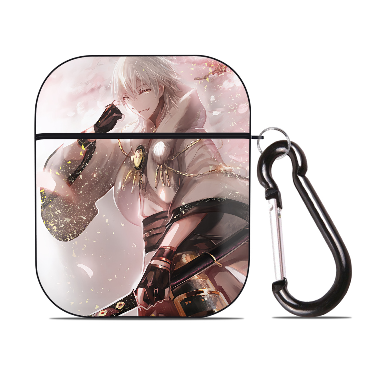 （画像用） 刀剣乱舞 Touken Ranbu AirPods 第2世代保護ケース ハードシェル ブラック 耐衝撃・防指紋・カラビナ付き