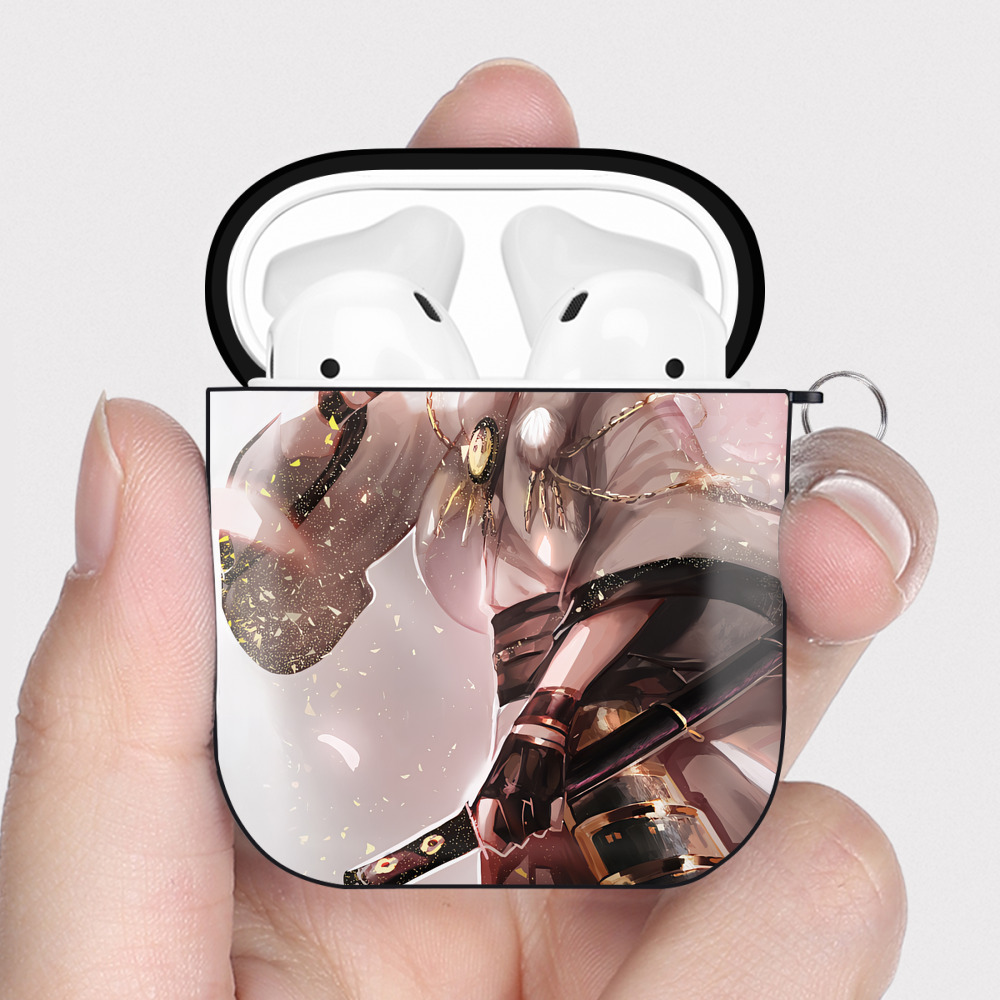 （画像用） 刀剣乱舞 Touken Ranbu AirPods 第2世代保護ケース ハードシェル ブラック 耐衝撃・防指紋・カラビナ付き