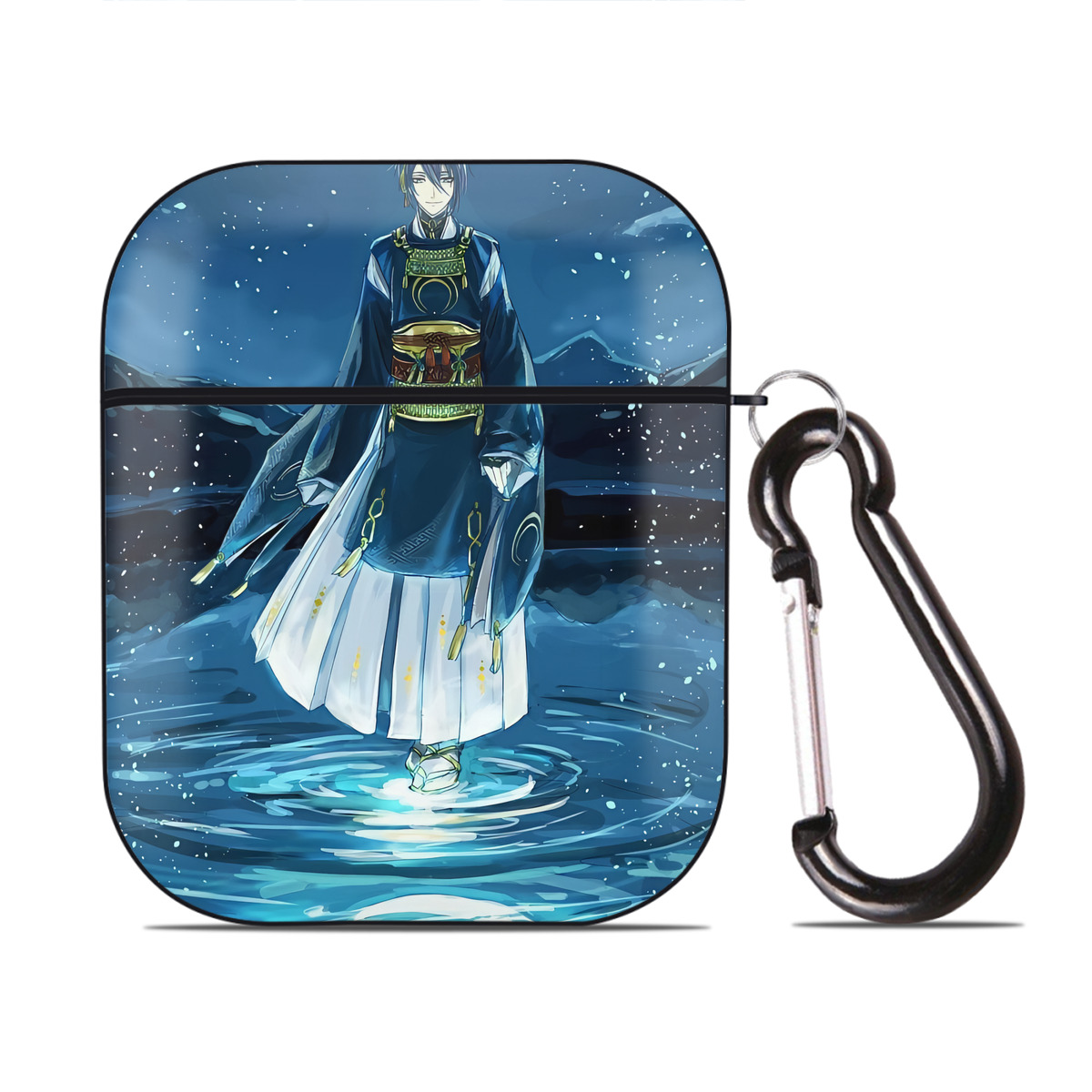 （画像用） 刀剣乱舞 Touken Ranbu AirPods 第2世代保護ケース ハードシェル ブラック 耐衝撃・防指紋・カラビナ付き