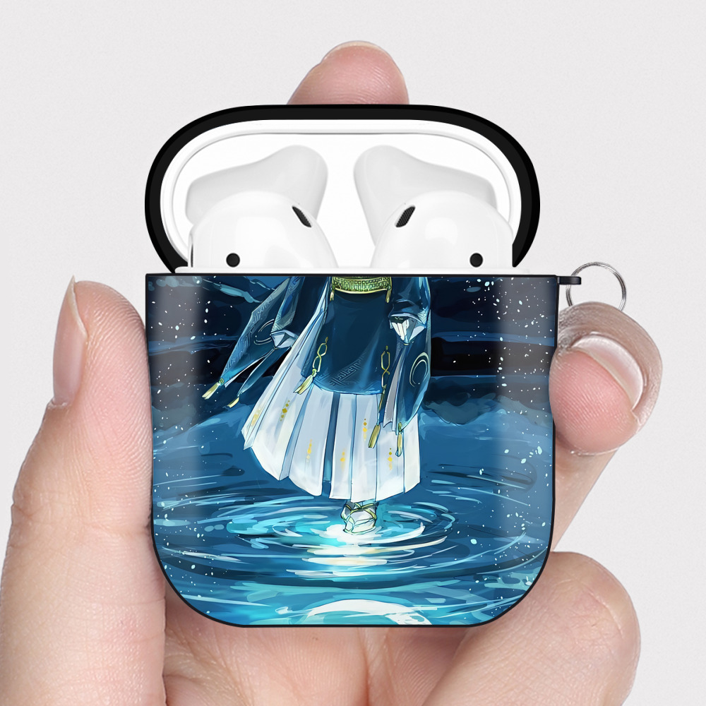 （画像用） 刀剣乱舞 Touken Ranbu AirPods 第2世代保護ケース ハードシェル ブラック 耐衝撃・防指紋・カラビナ付き
