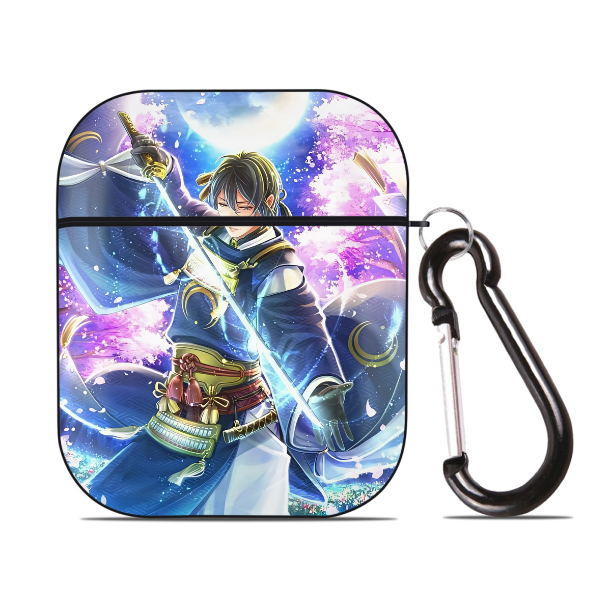 （画像用） 刀剣乱舞 Touken Ranbu AirPods 第2世代保護ケース ハードシェル ブラック 耐衝撃・防指紋・カラビナ付き