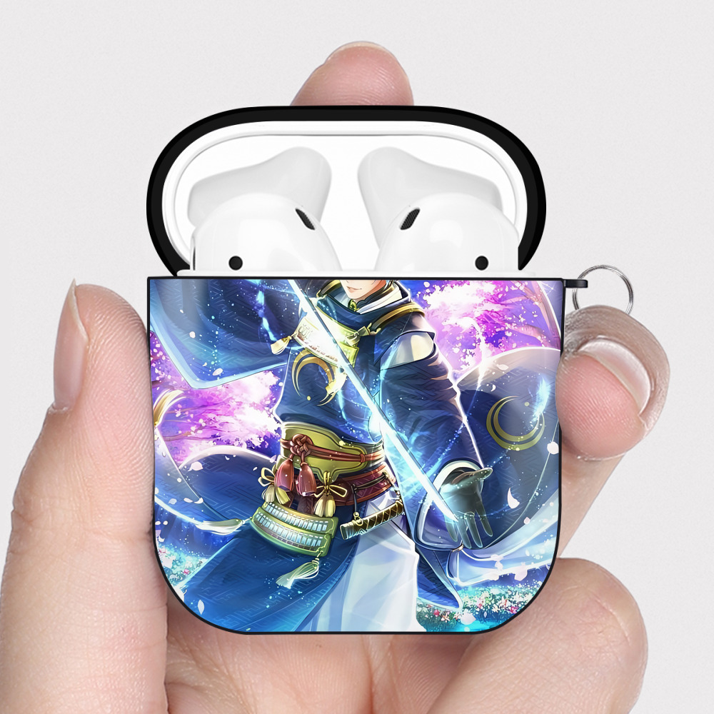 （画像用） 刀剣乱舞 Touken Ranbu AirPods 第2世代保護ケース ハードシェル ブラック 耐衝撃・防指紋・カラビナ付き