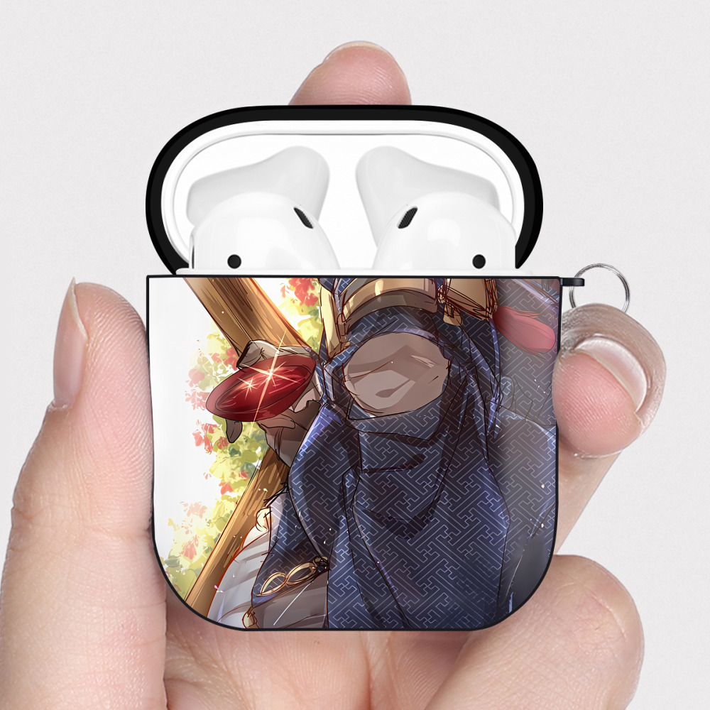（画像用） 刀剣乱舞 Touken Ranbu AirPods 第2世代保護ケース ハードシェル ブラック 耐衝撃・防指紋・カラビナ付き