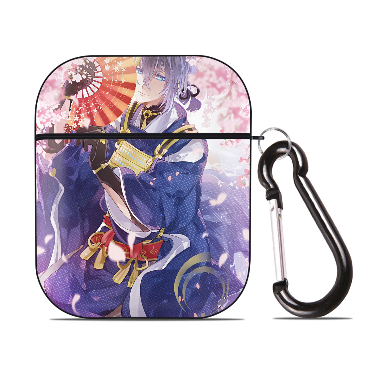 （画像用） 刀剣乱舞 Touken Ranbu AirPods 第2世代保護ケース ハードシェル ブラック 耐衝撃・防指紋・カラビナ付き