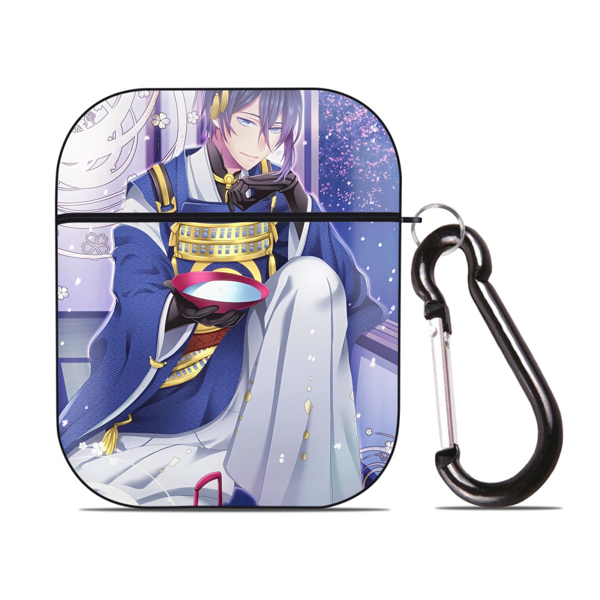 （画像用） 刀剣乱舞 Touken Ranbu AirPods 第2世代保護ケース ハードシェル ブラック 耐衝撃・防指紋・カラビナ付き