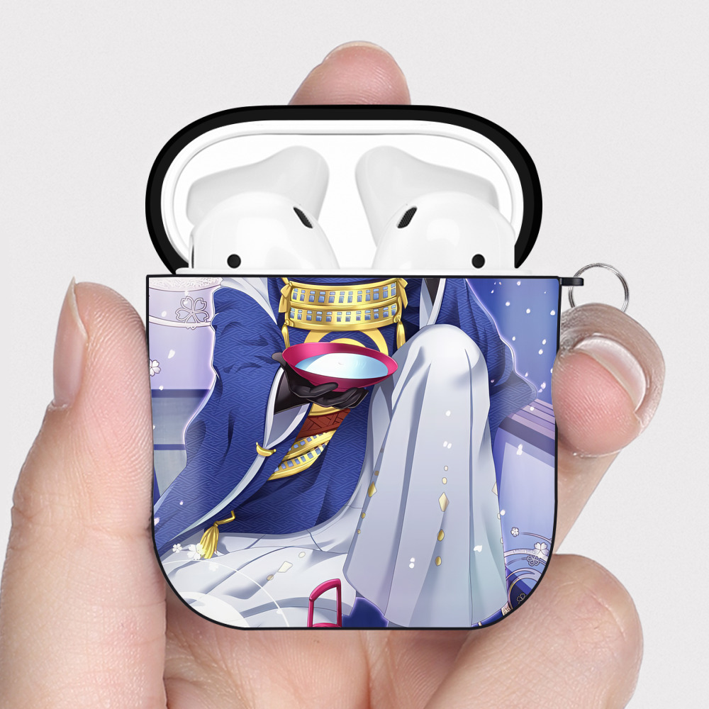 （画像用） 刀剣乱舞 Touken Ranbu AirPods 第2世代保護ケース ハードシェル ブラック 耐衝撃・防指紋・カラビナ付き