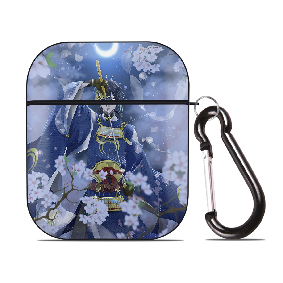 （画像用） 刀剣乱舞 Touken Ranbu AirPods 第2世代保護ケース ハードシェル ブラック 耐衝撃・防指紋・カラビナ付き