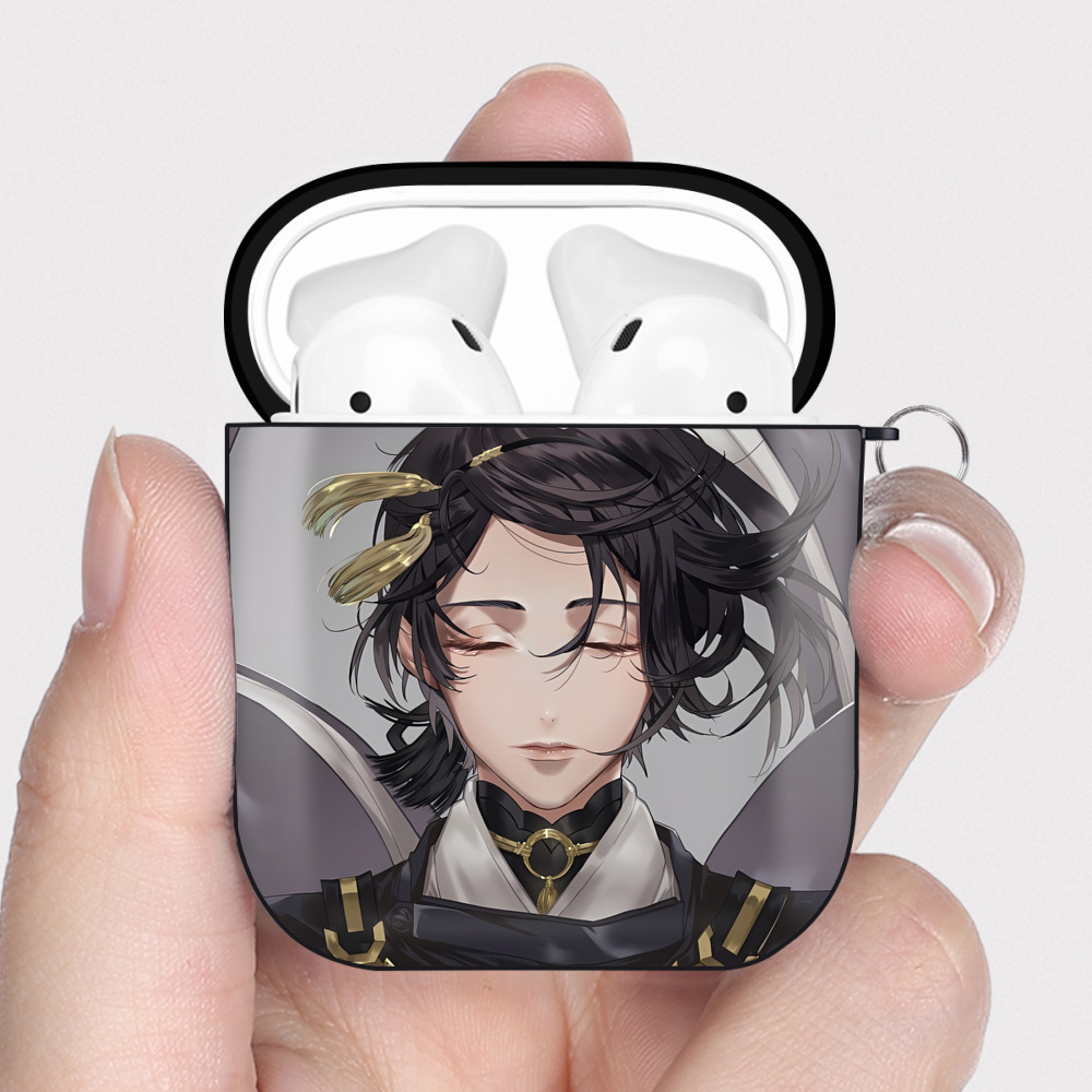 （画像用） 刀剣乱舞 Touken Ranbu AirPods 第2世代保護ケース ハードシェル ブラック 耐衝撃・防指紋・カラビナ付き