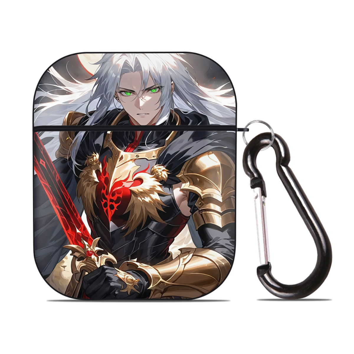 （画像用） 刀剣乱舞 Touken Ranbu AirPods 第2世代保護ケース ハードシェル ブラック 耐衝撃・防指紋・カラビナ付き