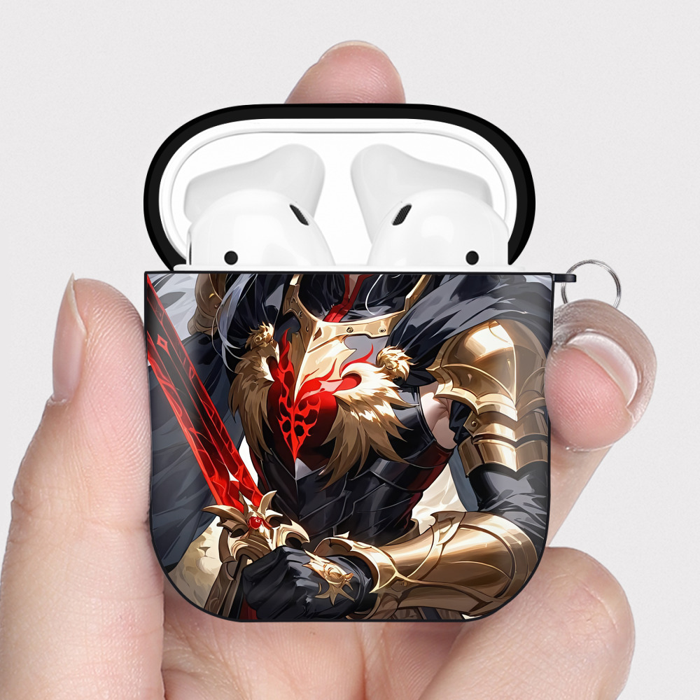 （画像用） 刀剣乱舞 Touken Ranbu AirPods 第2世代保護ケース ハードシェル ブラック 耐衝撃・防指紋・カラビナ付き