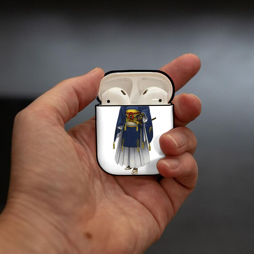 刀剣乱舞 Touken Ranbu AirPods 第2世代保護ケース ハードシェル ブラック 耐衝撃・防指紋・カラビナ付き