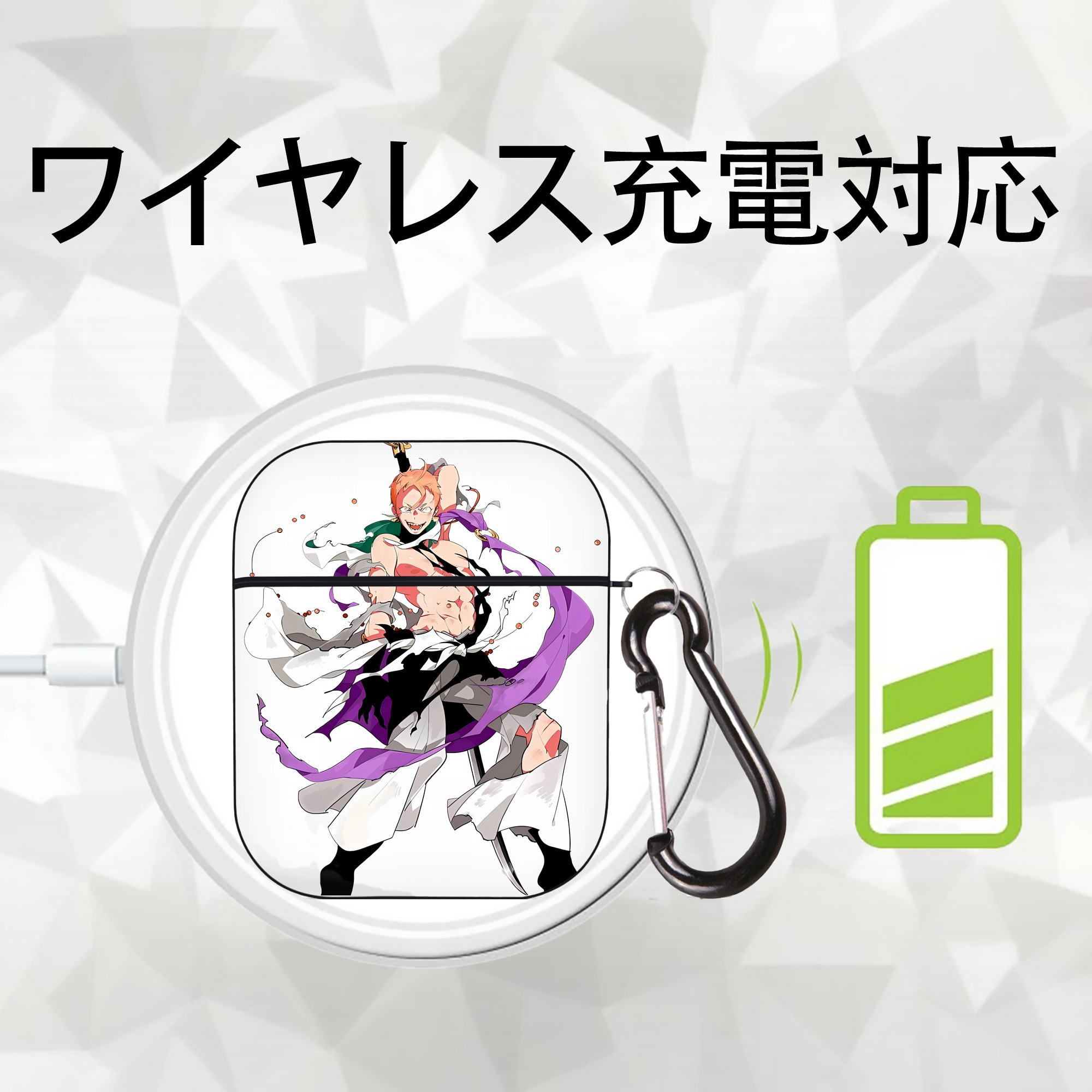 刀剣乱舞 Touken Ranbu AirPods 第2世代保護ケース ハードシェル ブラック 耐衝撃・防指紋・カラビナ付き
