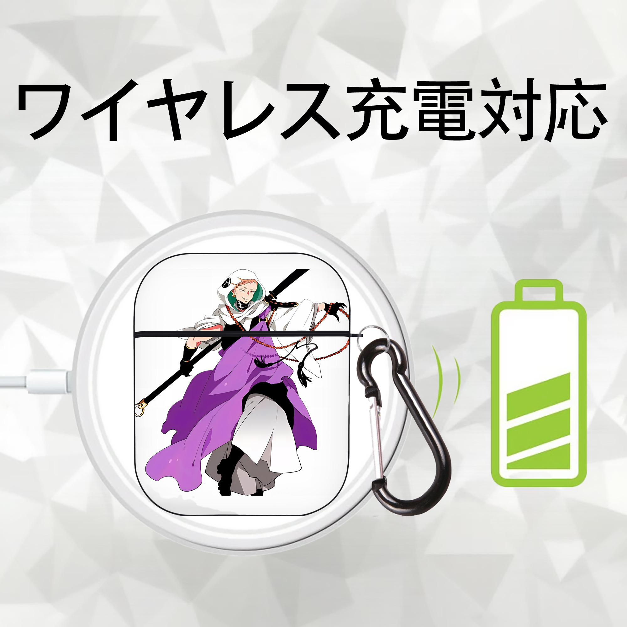 刀剣乱舞 Touken Ranbu AirPods 第2世代保護ケース ハードシェル ブラック 耐衝撃・防指紋・カラビナ付き