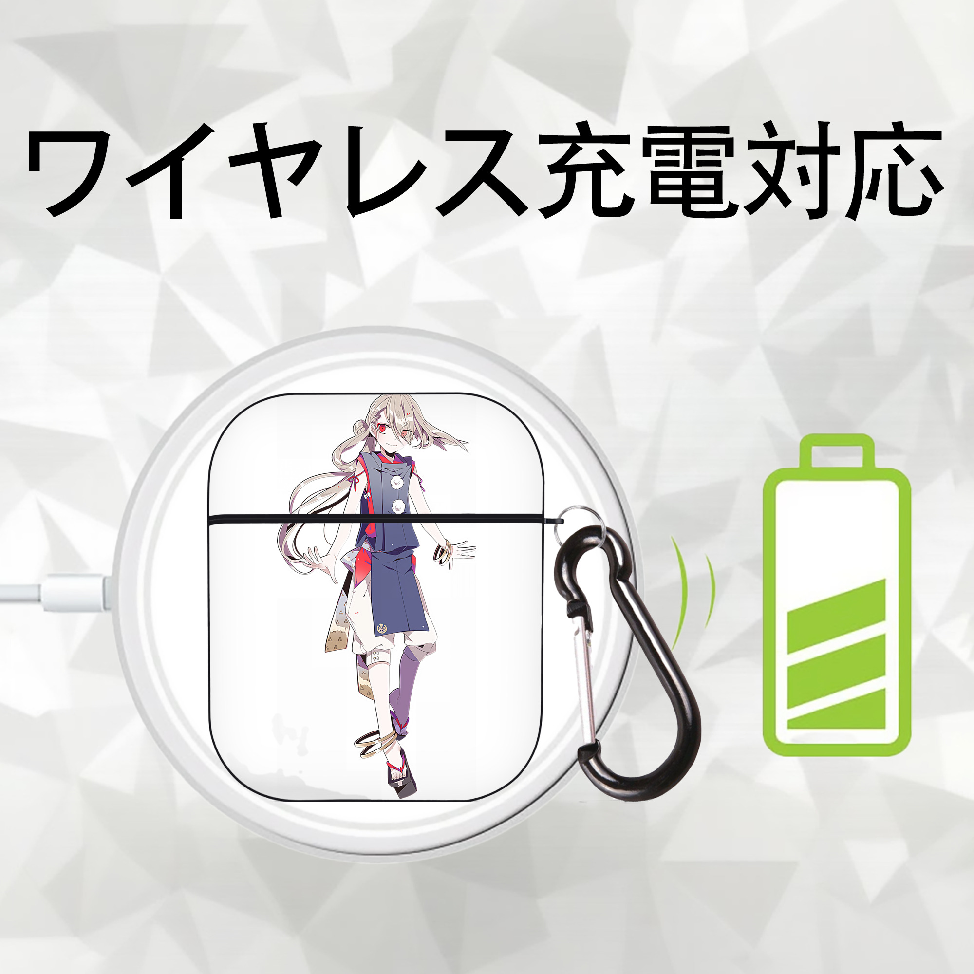 刀剣乱舞 Touken Ranbu AirPods 第2世代保護ケース ハードシェル ブラック 耐衝撃・防指紋・カラビナ付き