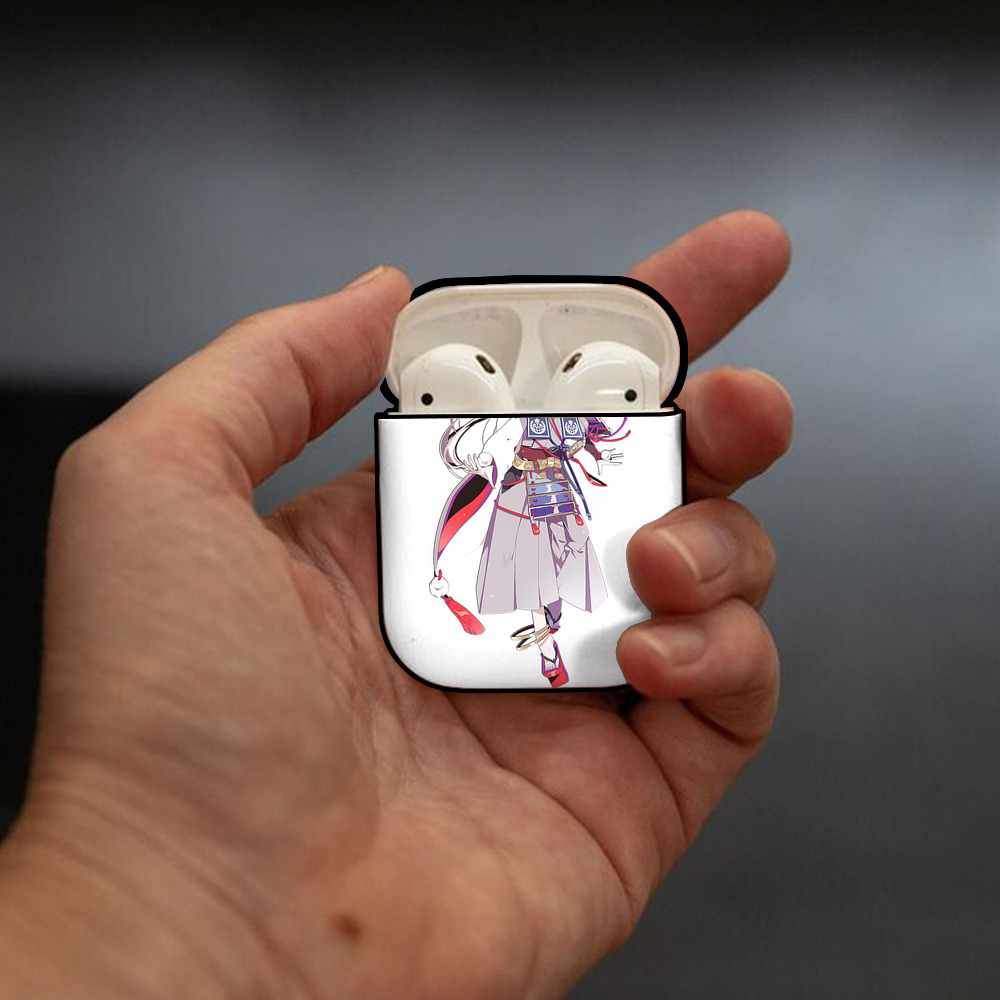 刀剣乱舞 Touken Ranbu AirPods 第2世代保護ケース ハードシェル ブラック 耐衝撃・防指紋・カラビナ付き