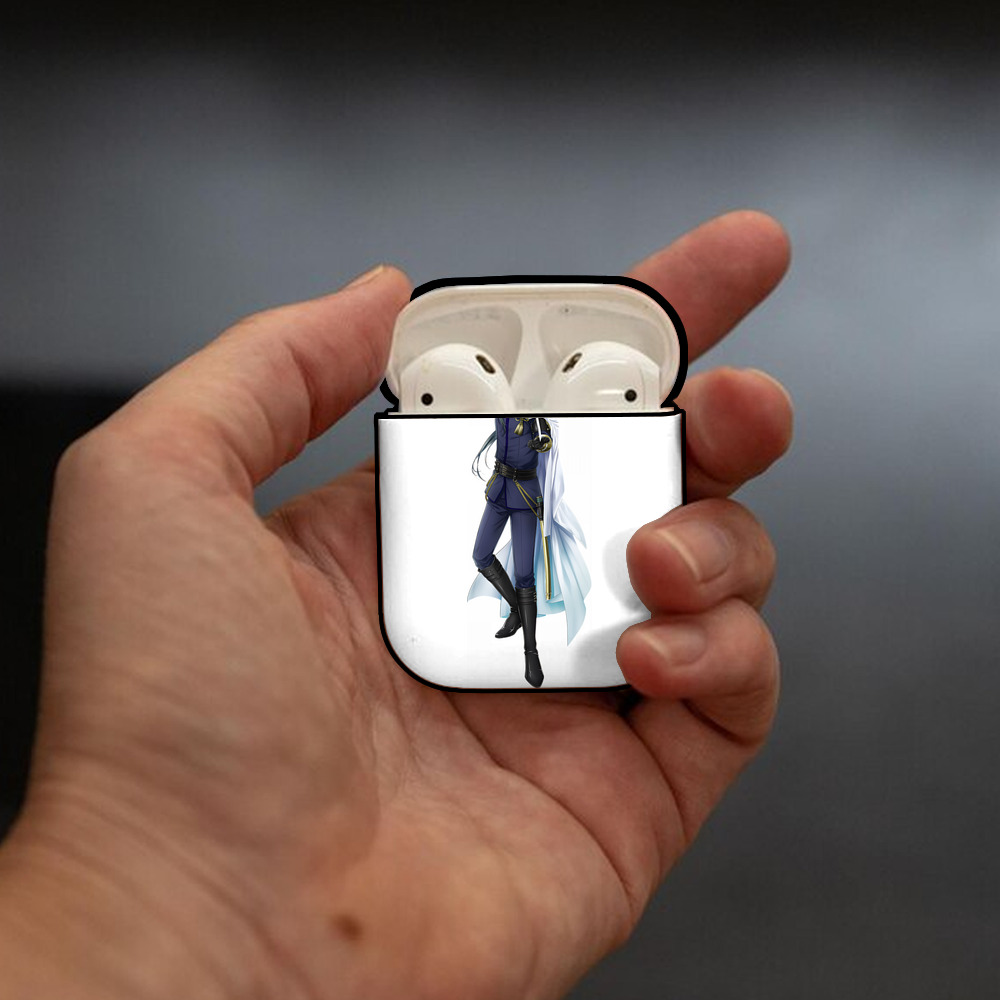 刀剣乱舞 Touken Ranbu AirPods 第2世代保護ケース ハードシェル ブラック 耐衝撃・防指紋・カラビナ付き