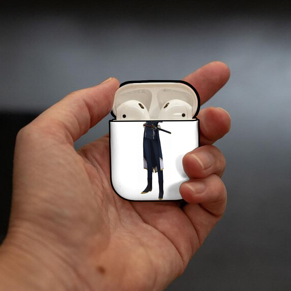 刀剣乱舞 Touken Ranbu AirPods 第2世代保護ケース ハードシェル ブラック 耐衝撃・防指紋・カラビナ付き