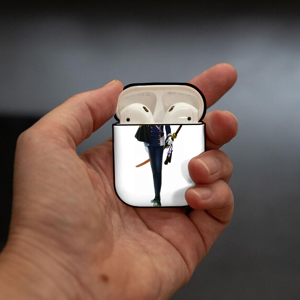 刀剣乱舞 Touken Ranbu AirPods 第2世代保護ケース ハードシェル ブラック 耐衝撃・防指紋・カラビナ付き