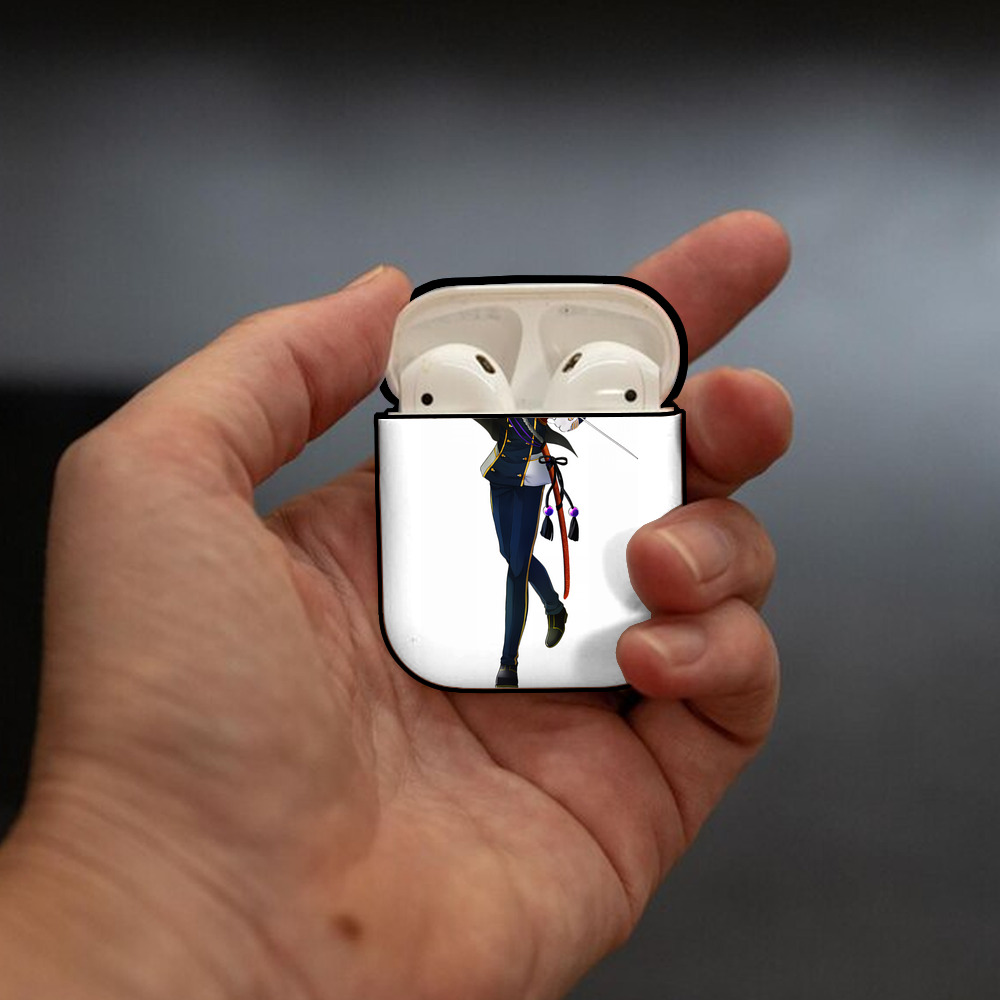 刀剣乱舞 Touken Ranbu AirPods 第2世代保護ケース ハードシェル ブラック 耐衝撃・防指紋・カラビナ付き