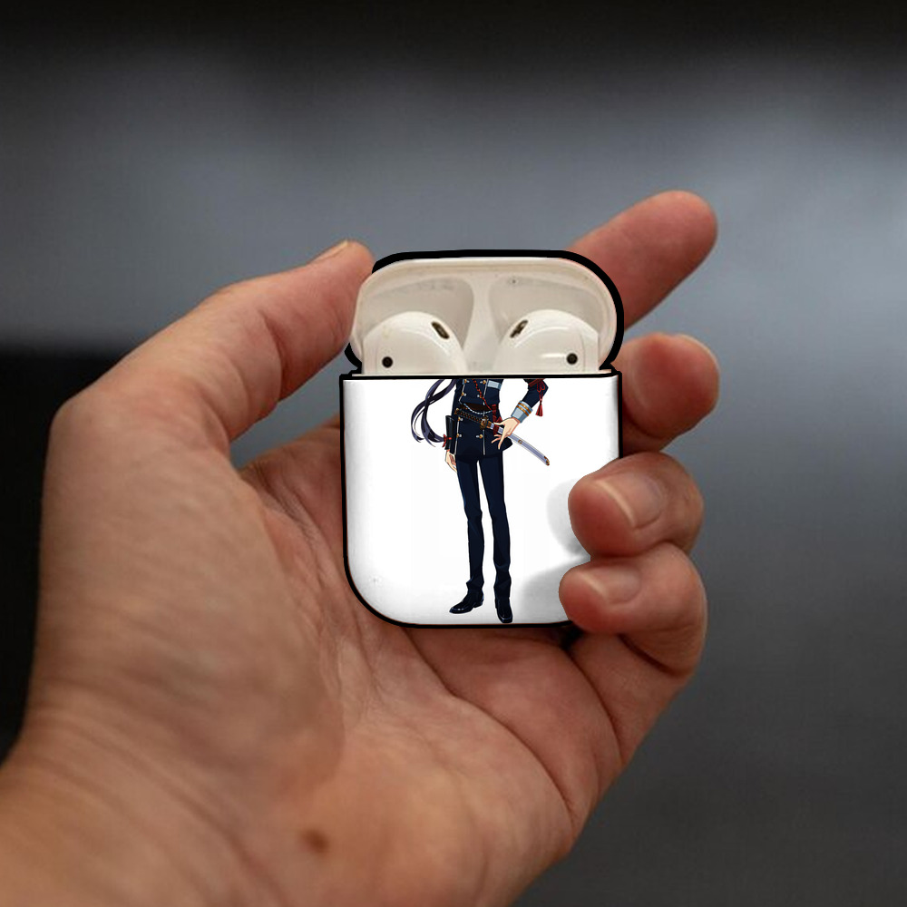 刀剣乱舞 Touken Ranbu AirPods 第2世代保護ケース ハードシェル ブラック 耐衝撃・防指紋・カラビナ付き