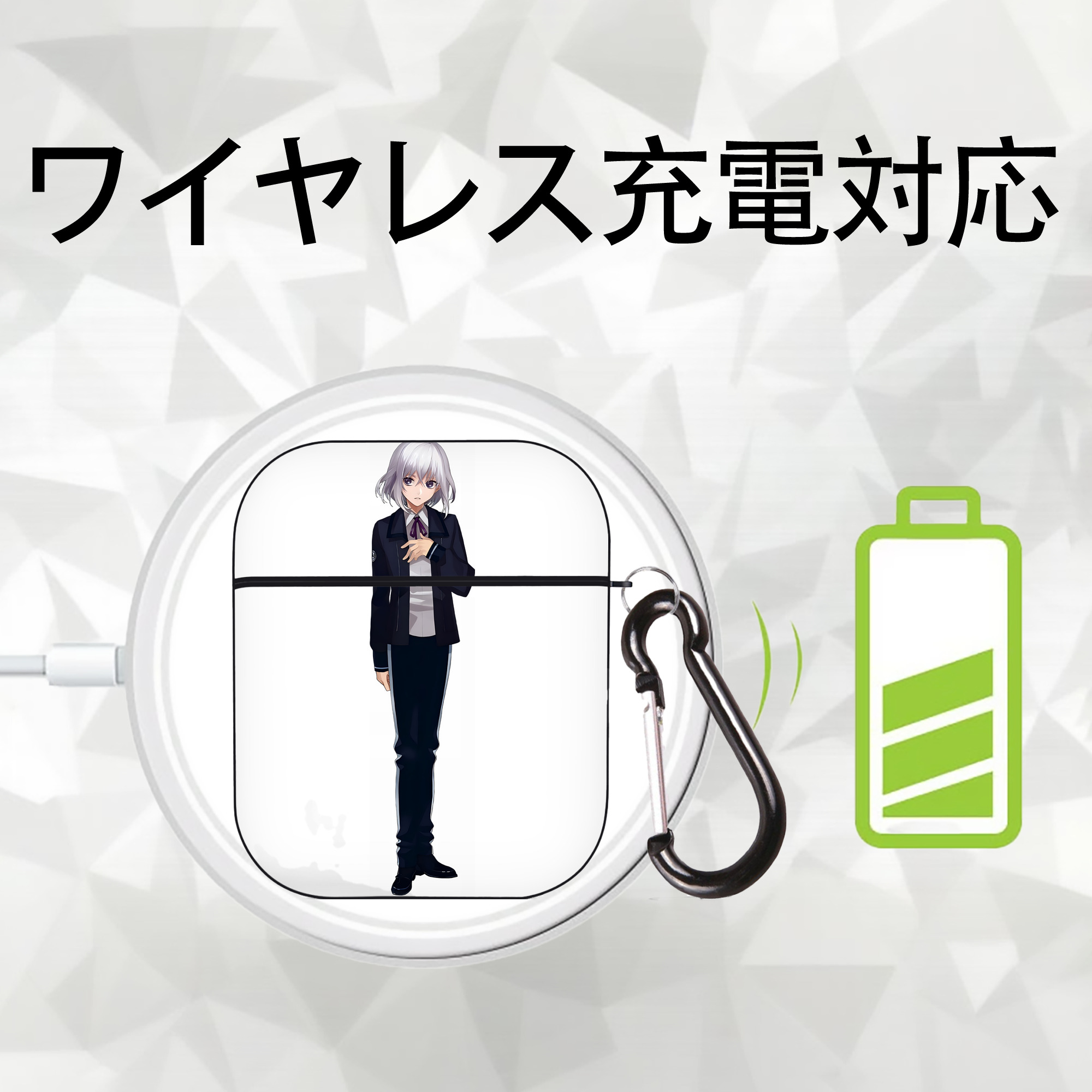 刀剣乱舞 Touken Ranbu AirPods 第2世代保護ケース ハードシェル ブラック 耐衝撃・防指紋・カラビナ付き