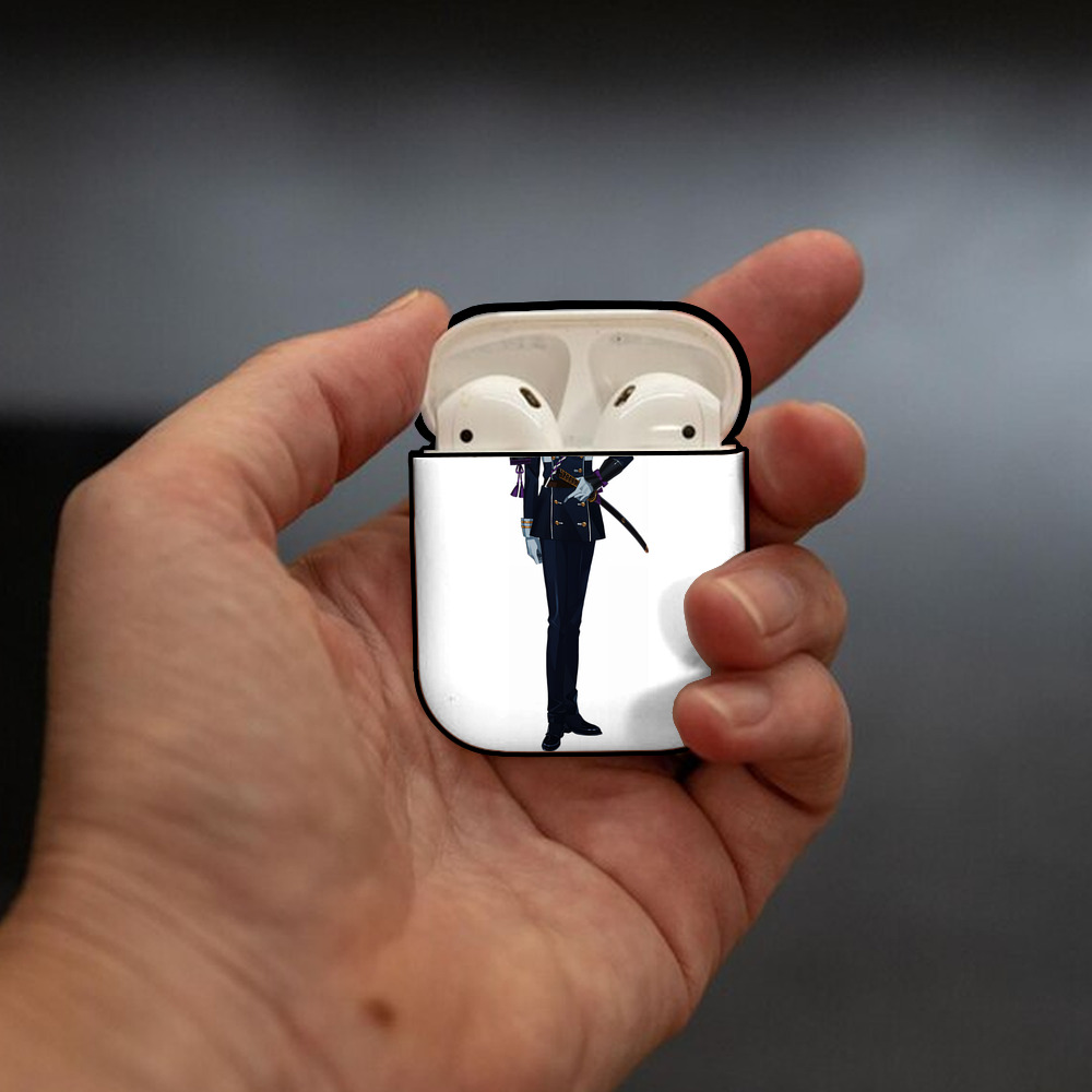 刀剣乱舞 Touken Ranbu AirPods 第2世代保護ケース ハードシェル ブラック 耐衝撃・防指紋・カラビナ付き