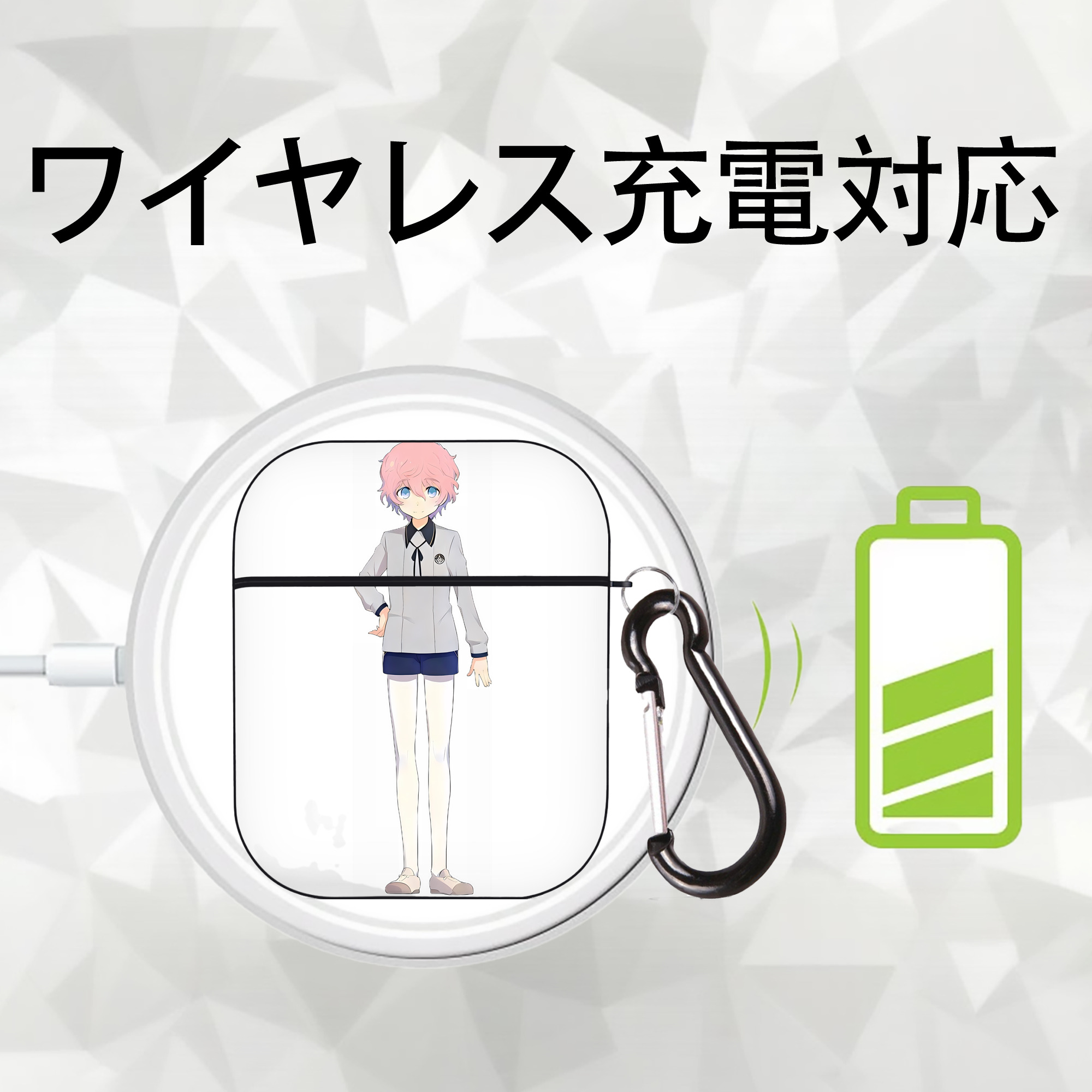 刀剣乱舞 Touken Ranbu AirPods 第2世代保護ケース ハードシェル ブラック 耐衝撃・防指紋・カラビナ付き