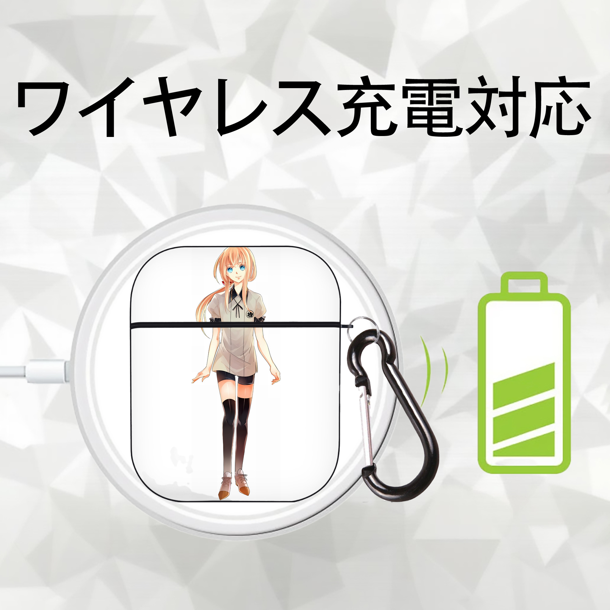 刀剣乱舞 Touken Ranbu AirPods 第2世代保護ケース ハードシェル ブラック 耐衝撃・防指紋・カラビナ付き