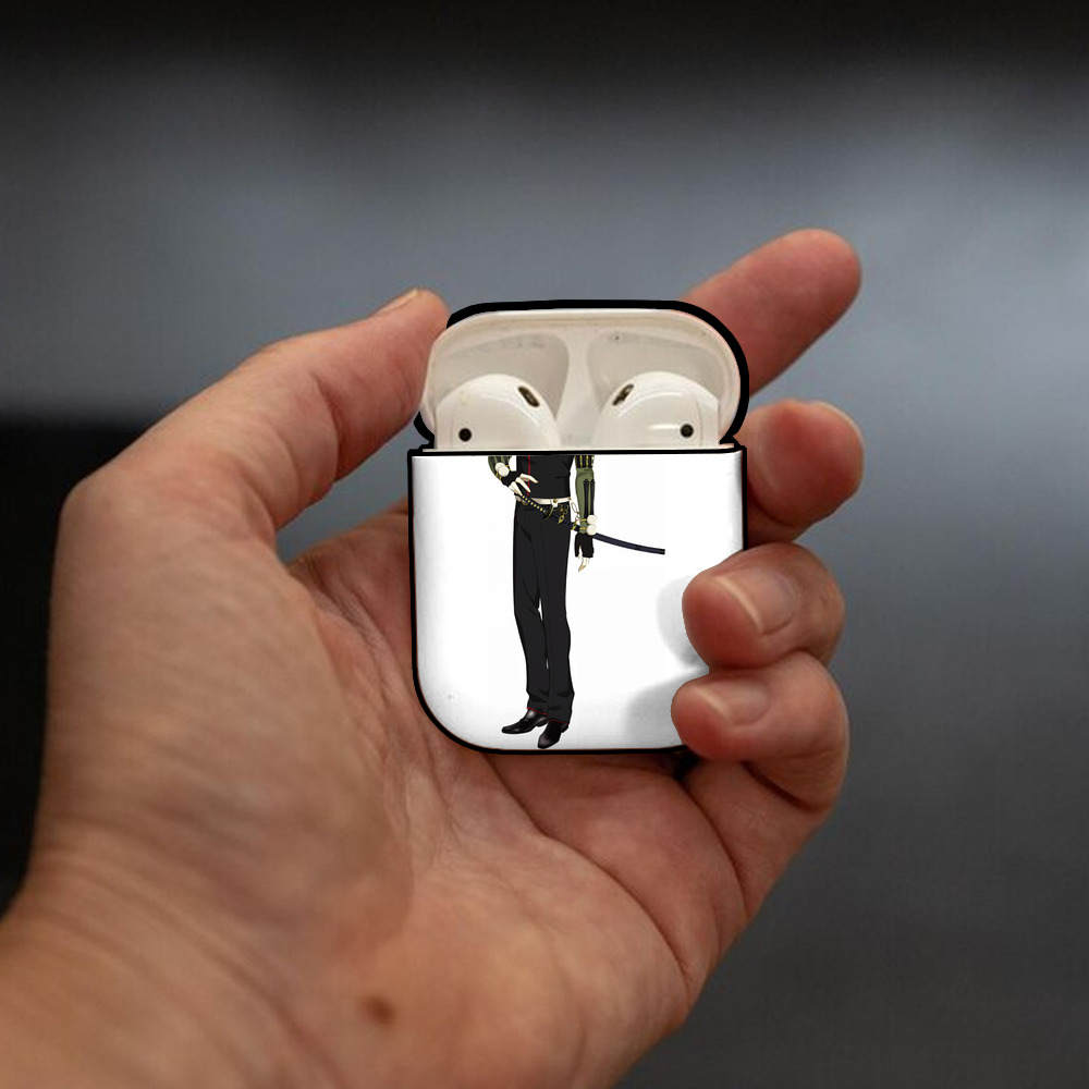刀剣乱舞 Touken Ranbu AirPods 第2世代保護ケース ハードシェル ブラック 耐衝撃・防指紋・カラビナ付き