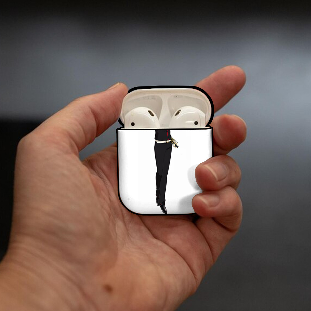 刀剣乱舞 Touken Ranbu AirPods 第2世代保護ケース ハードシェル ブラック 耐衝撃・防指紋・カラビナ付き