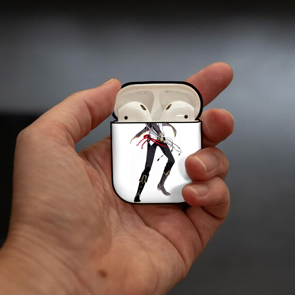 刀剣乱舞 Touken Ranbu AirPods 第2世代保護ケース ハードシェル ブラック 耐衝撃・防指紋・カラビナ付き