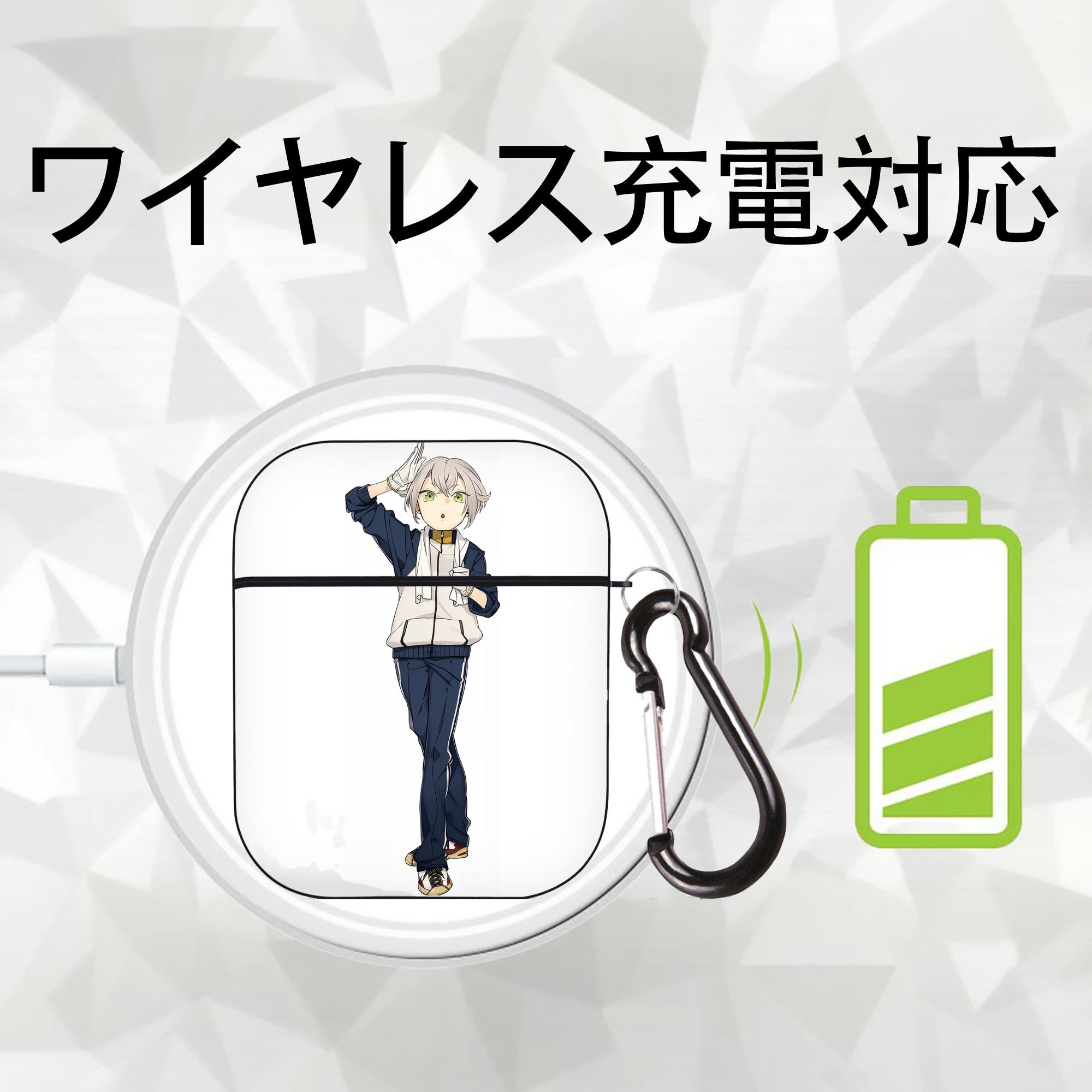 刀剣乱舞 Touken Ranbu AirPods 第2世代保護ケース ハードシェル ブラック 耐衝撃・防指紋・カラビナ付き