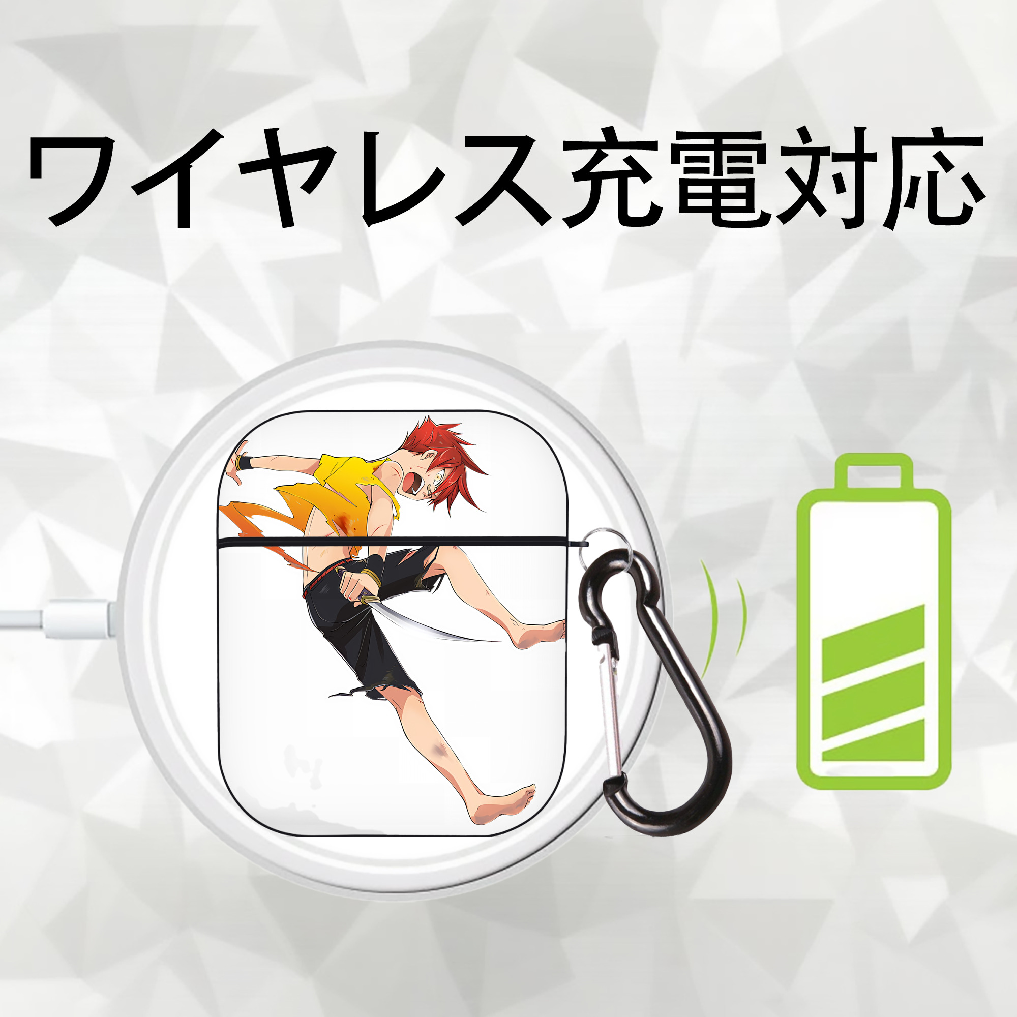 刀剣乱舞 Touken Ranbu AirPods 第2世代保護ケース ハードシェル ブラック 耐衝撃・防指紋・カラビナ付き