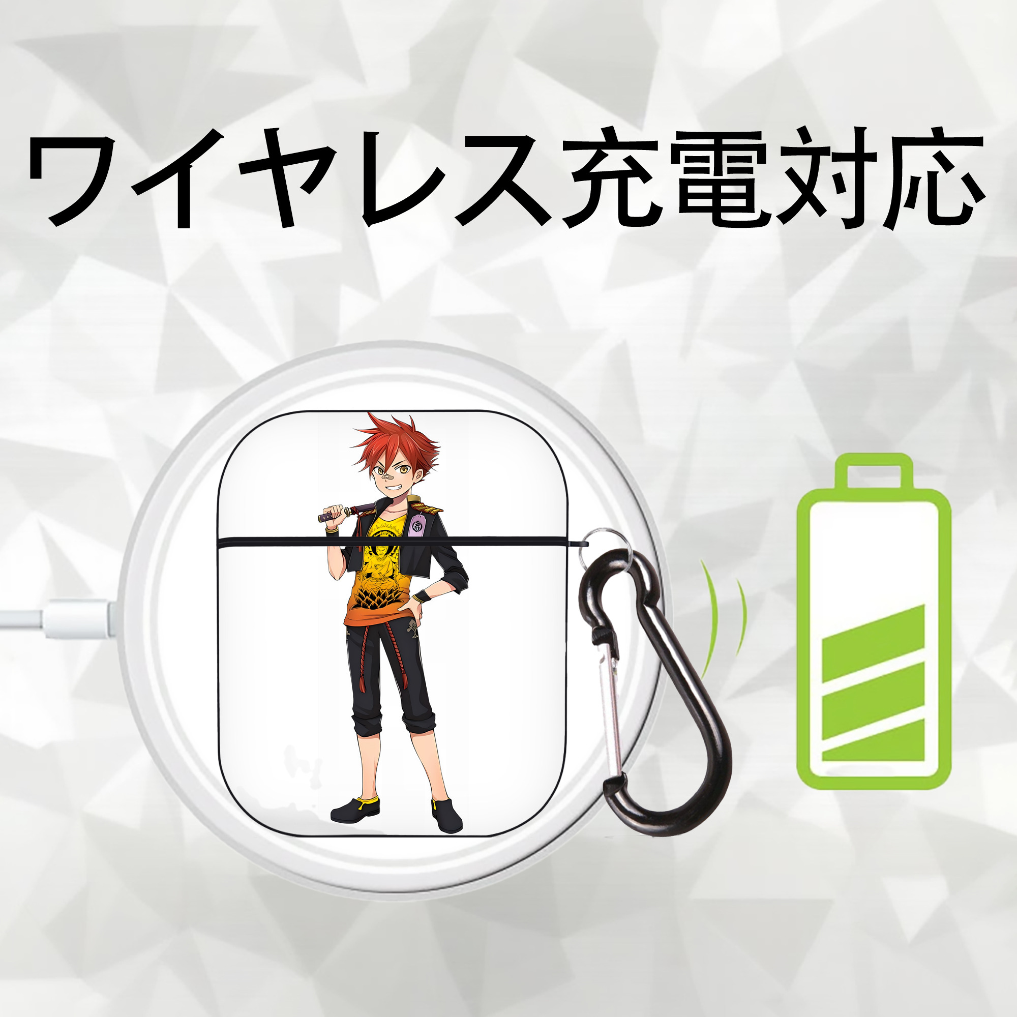 刀剣乱舞 Touken Ranbu AirPods 第2世代保護ケース ハードシェル ブラック 耐衝撃・防指紋・カラビナ付き