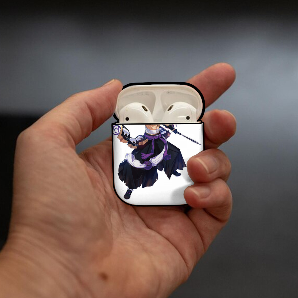 刀剣乱舞 Touken Ranbu AirPods 第2世代保護ケース ハードシェル ブラック 耐衝撃・防指紋・カラビナ付き