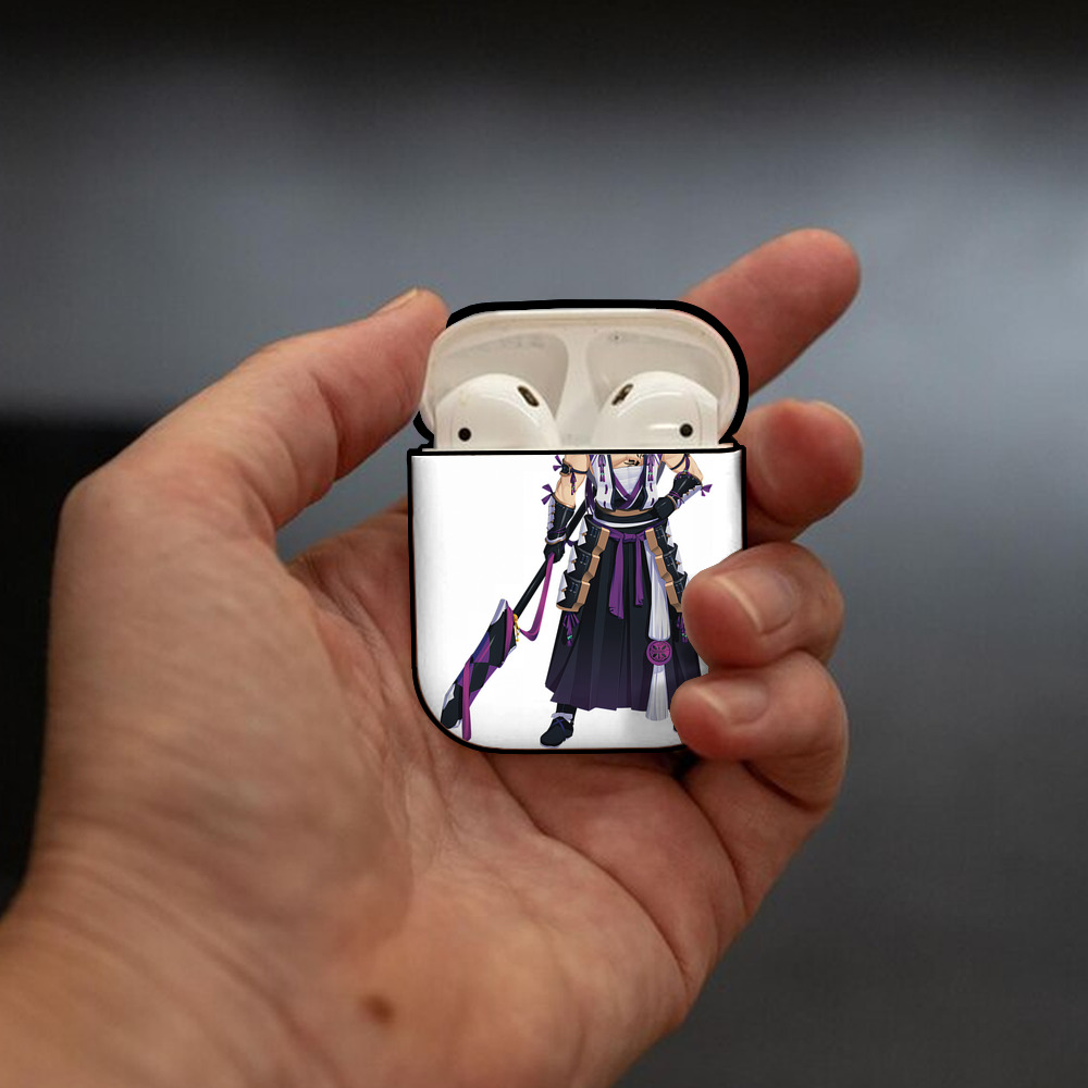 刀剣乱舞 Touken Ranbu AirPods 第2世代保護ケース ハードシェル ブラック 耐衝撃・防指紋・カラビナ付き
