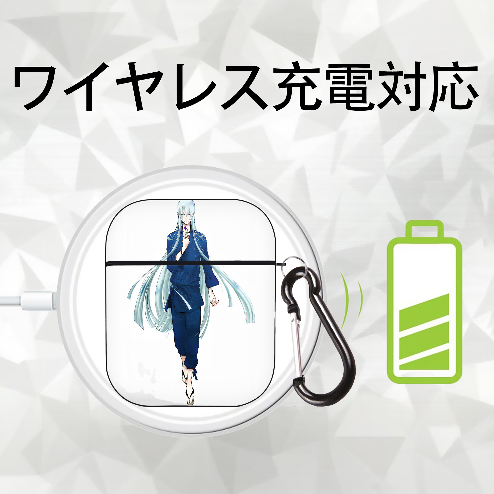 刀剣乱舞 Touken Ranbu AirPods 第2世代保護ケース ハードシェル ブラック 耐衝撃・防指紋・カラビナ付き