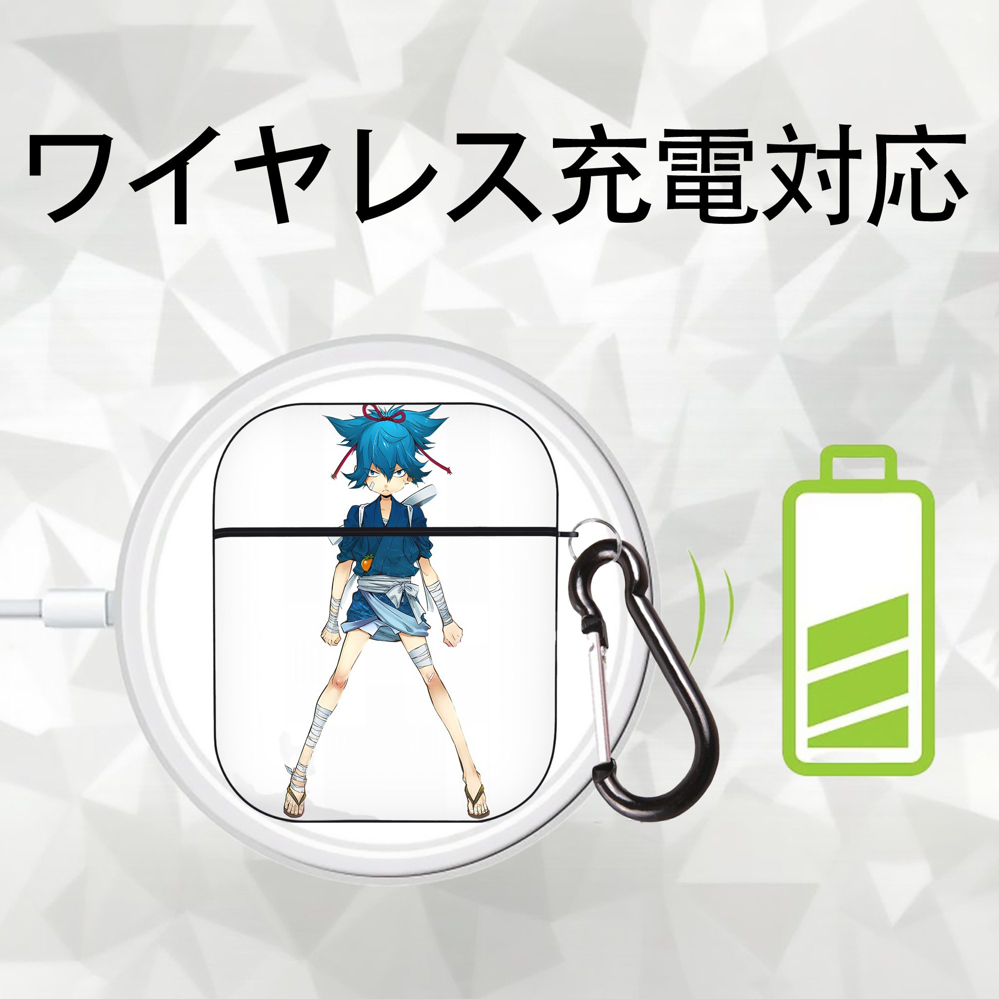 刀剣乱舞 Touken Ranbu AirPods 第2世代保護ケース ハードシェル ブラック 耐衝撃・防指紋・カラビナ付き