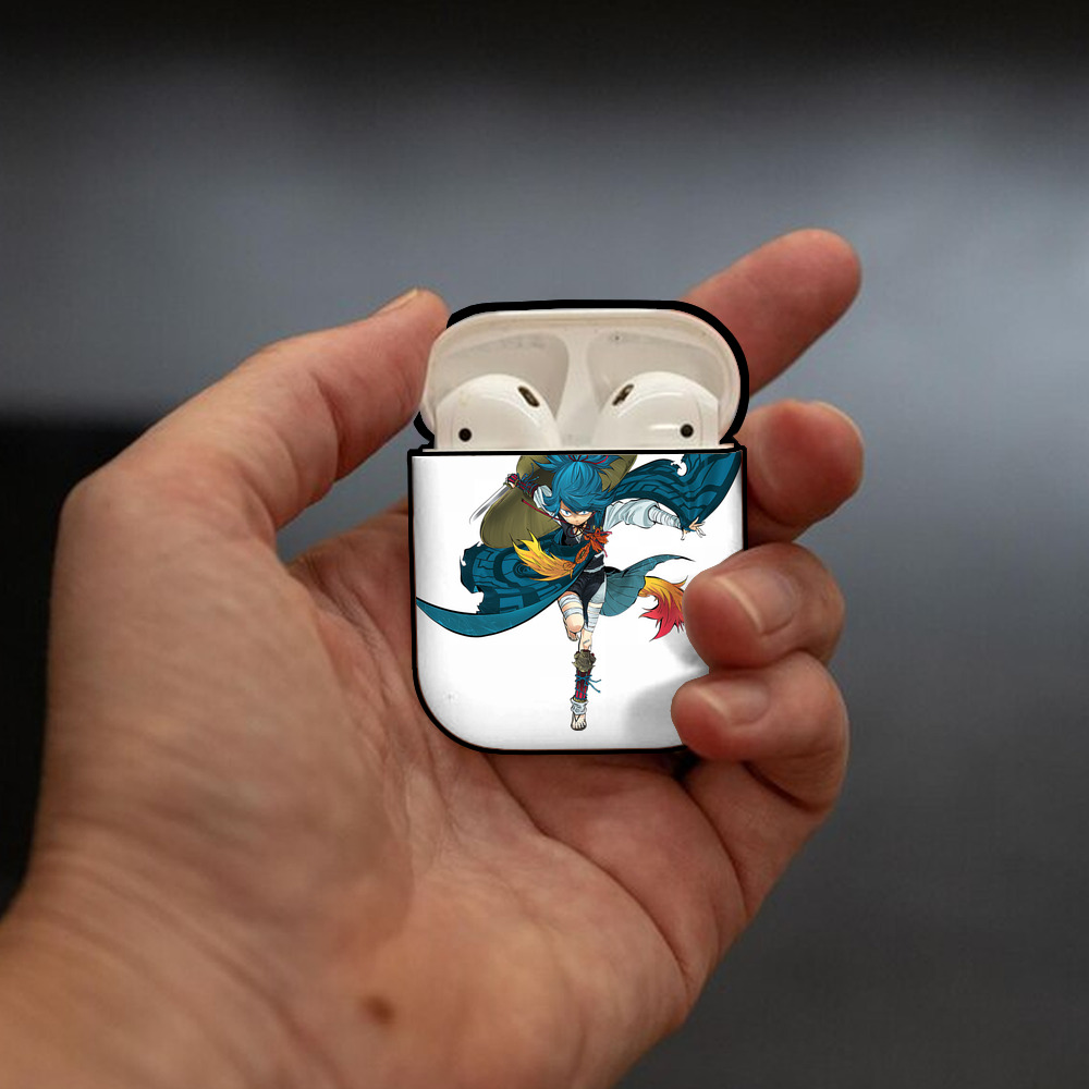 刀剣乱舞 Touken Ranbu AirPods 第2世代保護ケース ハードシェル ブラック 耐衝撃・防指紋・カラビナ付き